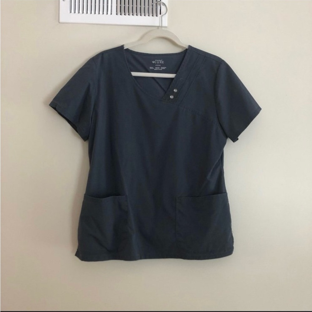 Cherokee Luxe Scrub Top Gray